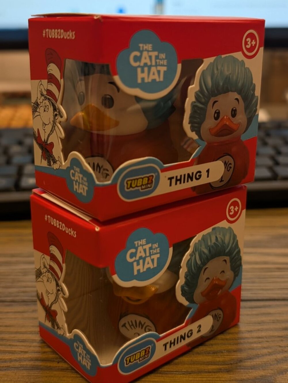 Dr Seuss Thing 1 & Thing 2 TUBBZ Mini Duck Set NIB - Picture 5 of 5